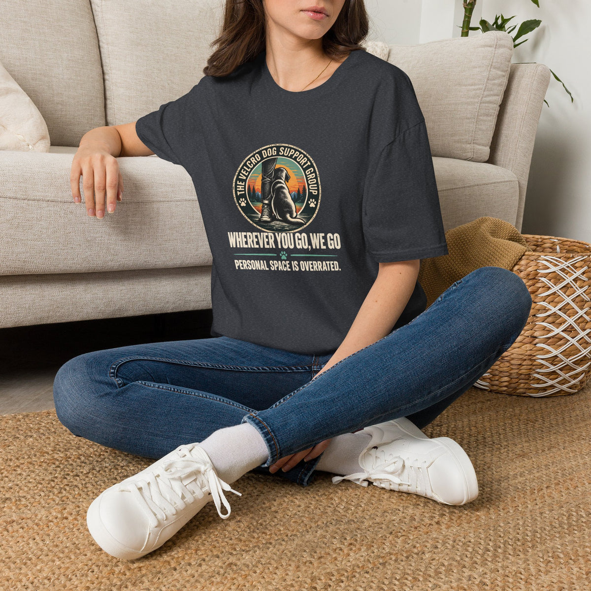 Personal Space Is Overrated Shirt – Funny Velcro Dog Graphic Tee