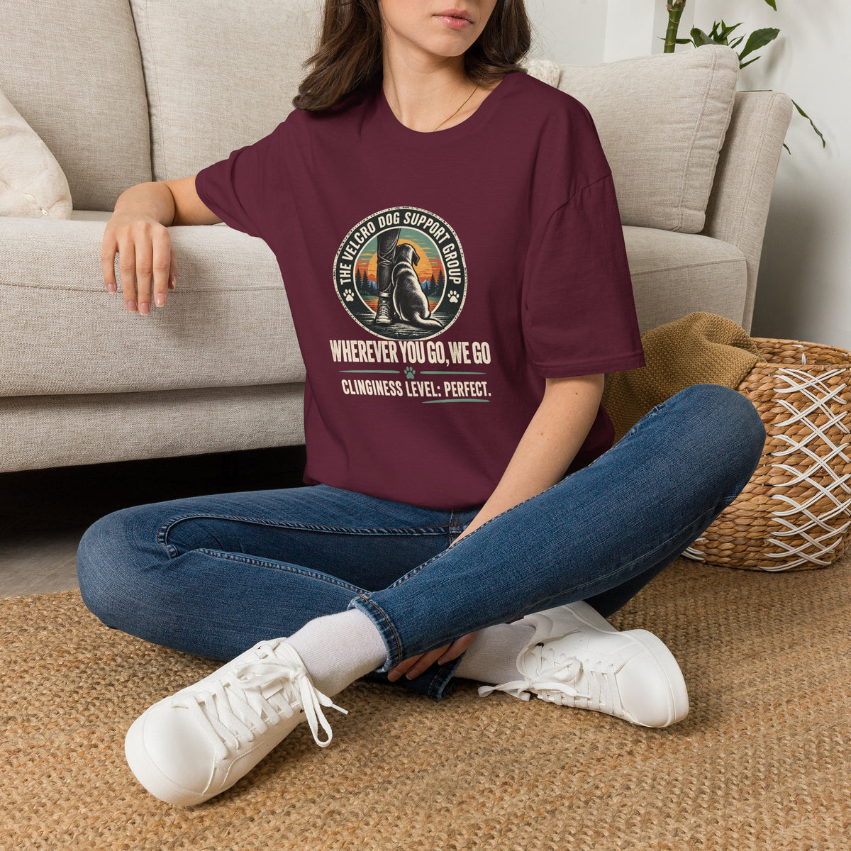Clinginess Level: Perfect Shirt – Funny Velcro Dog Lover Graphic Tee