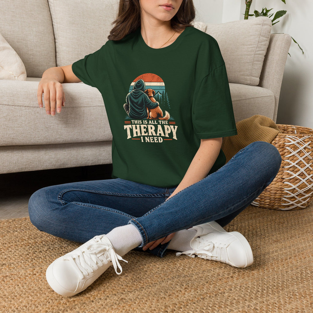 This Is All the Therapy I Need Shirt – Outdoor Dog Lover Graphic Tee