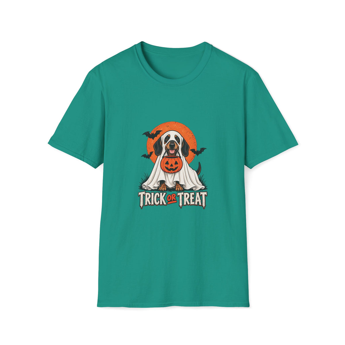 Trick or Treat Ghost Dog Halloween Shirt  – Cute Ghost Dog Graphic Tee