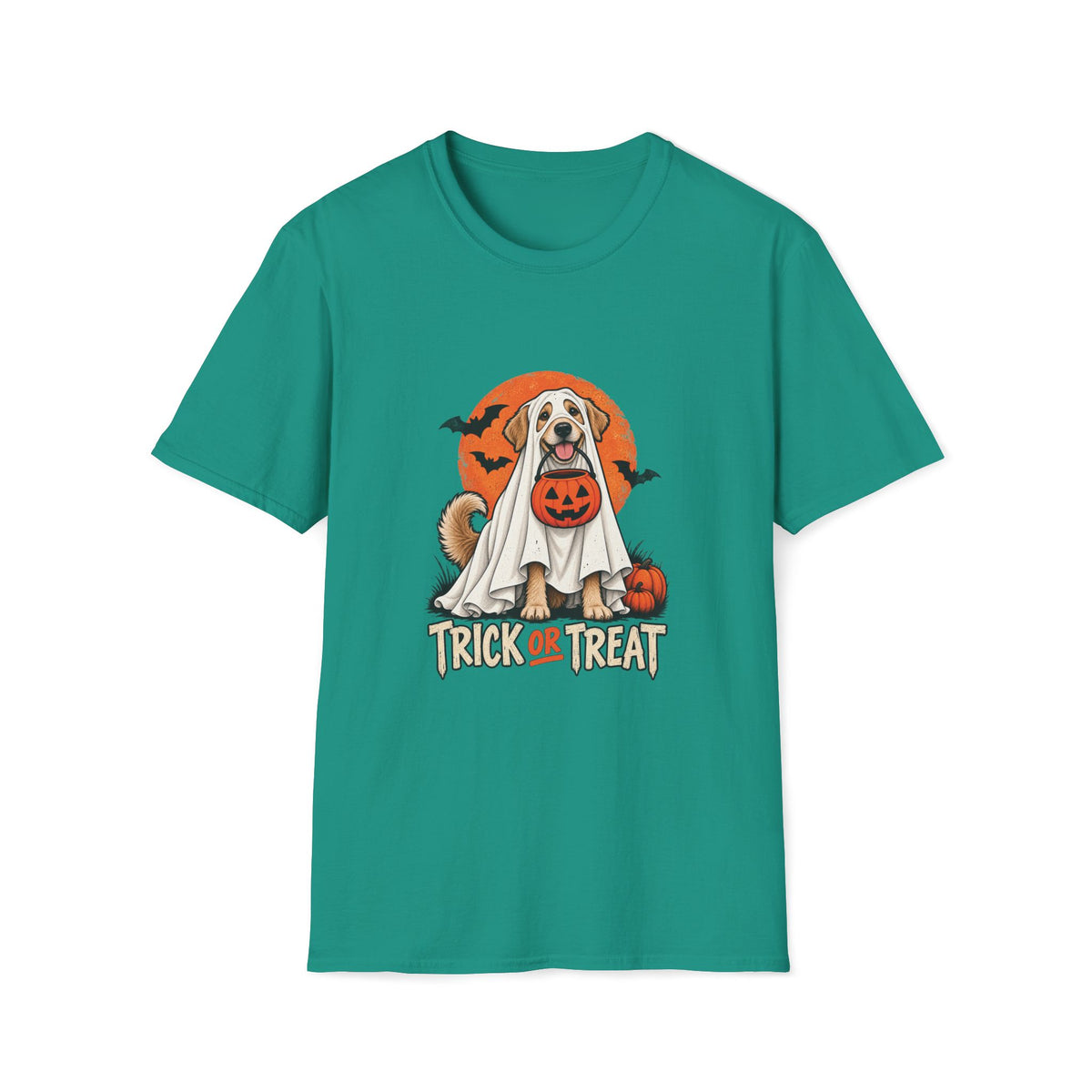 Ghost Dog Trick or Treat Halloween Shirt    – Cute Ghost Dog Graphic Tee