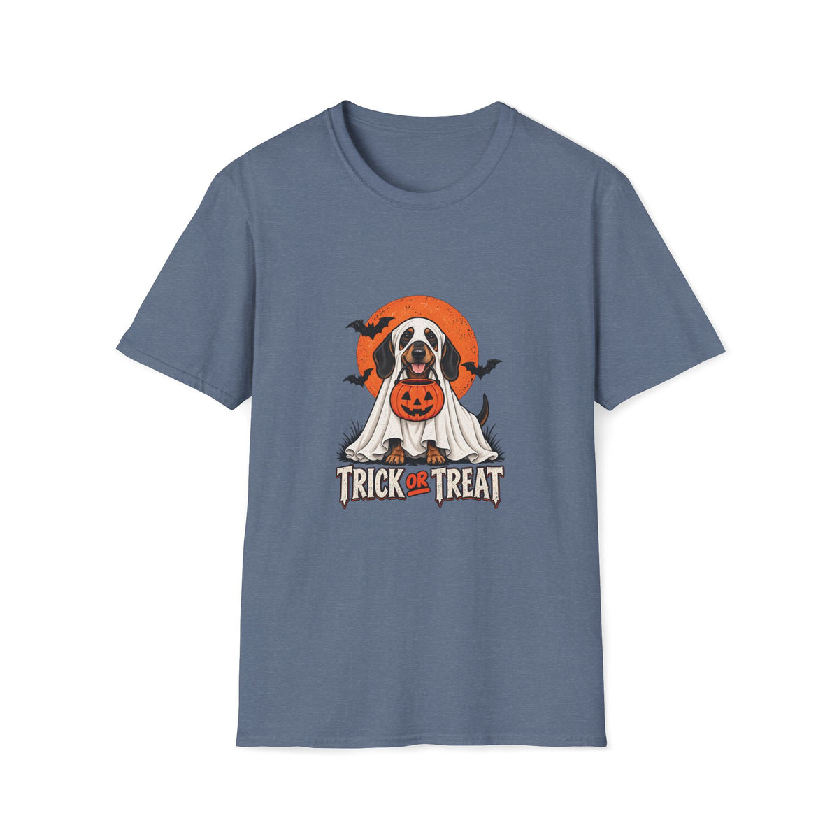 Trick or Treat Ghost Dog Halloween Shirt  – Cute Ghost Dog Graphic Tee