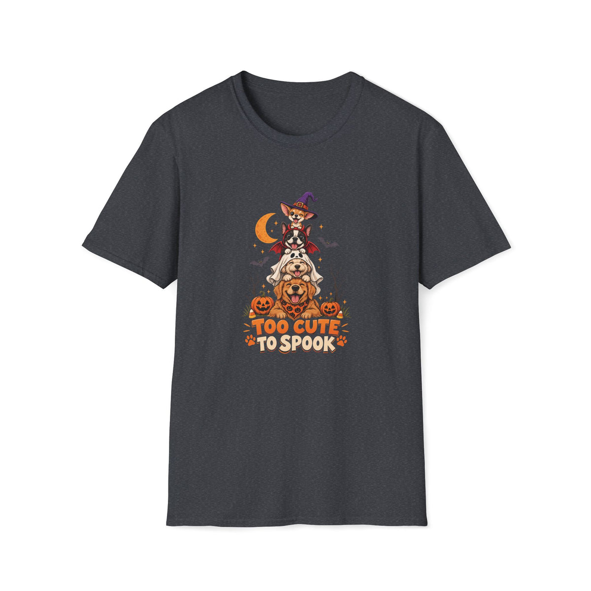 Too Cute to Spook Halloween Dog T- Shirt– Funny Halloween Graphic Tee