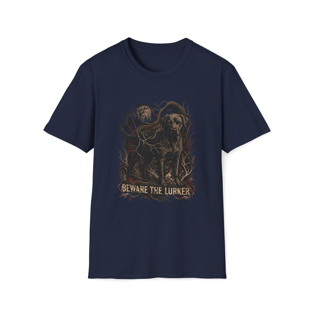 Beware the Lurker Halloween Dog T- Shirt– Haunting Halloween Graphic Tee