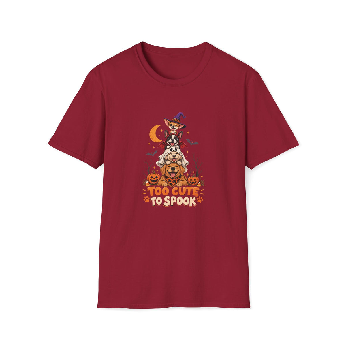 Too Cute to Spook Halloween Dog T- Shirt– Funny Halloween Graphic Tee