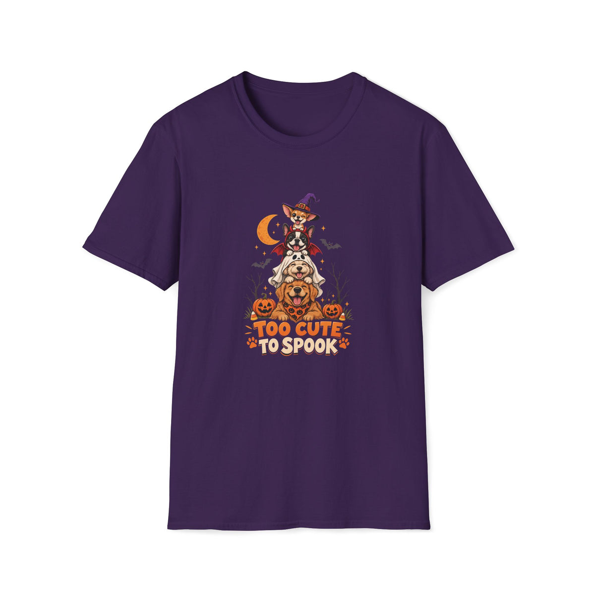 Too Cute to Spook Halloween Dog T- Shirt– Funny Halloween Graphic Tee