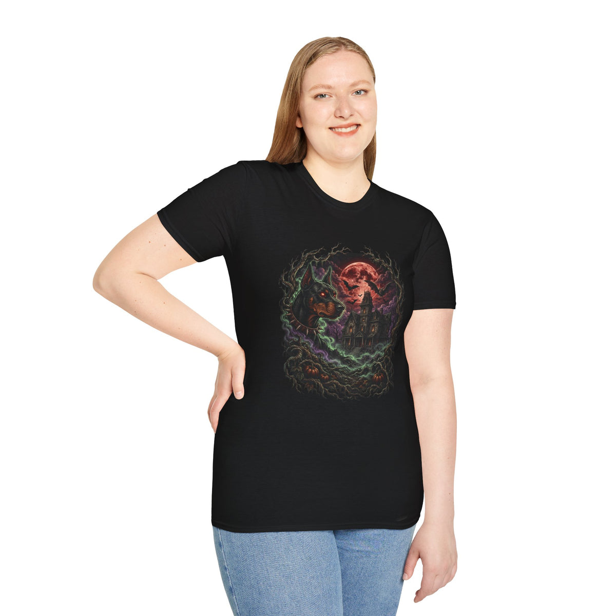 Haunted House Halloween Dog Shirt – Spooky Gothic Halloween Graphic Tee