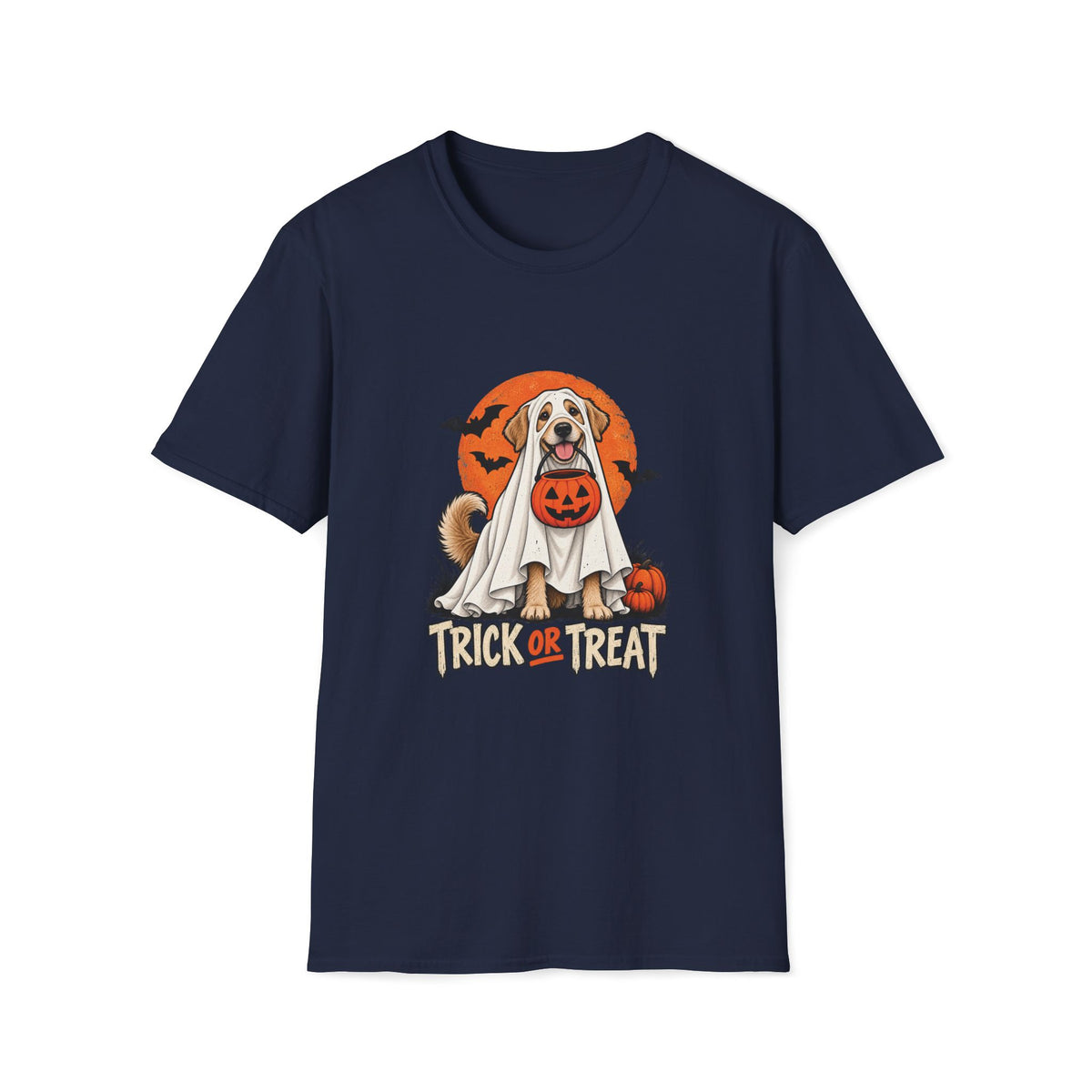 Ghost Dog Trick or Treat Halloween Shirt    – Cute Ghost Dog Graphic Tee