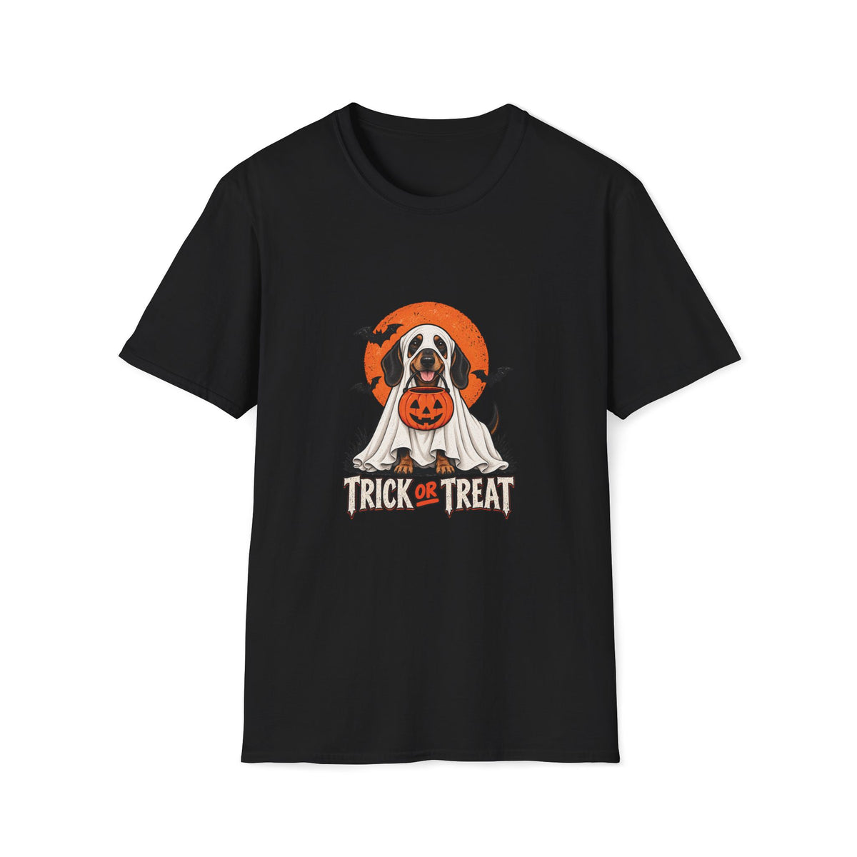 Trick or Treat Ghost Dog Halloween Shirt  – Cute Ghost Dog Graphic Tee