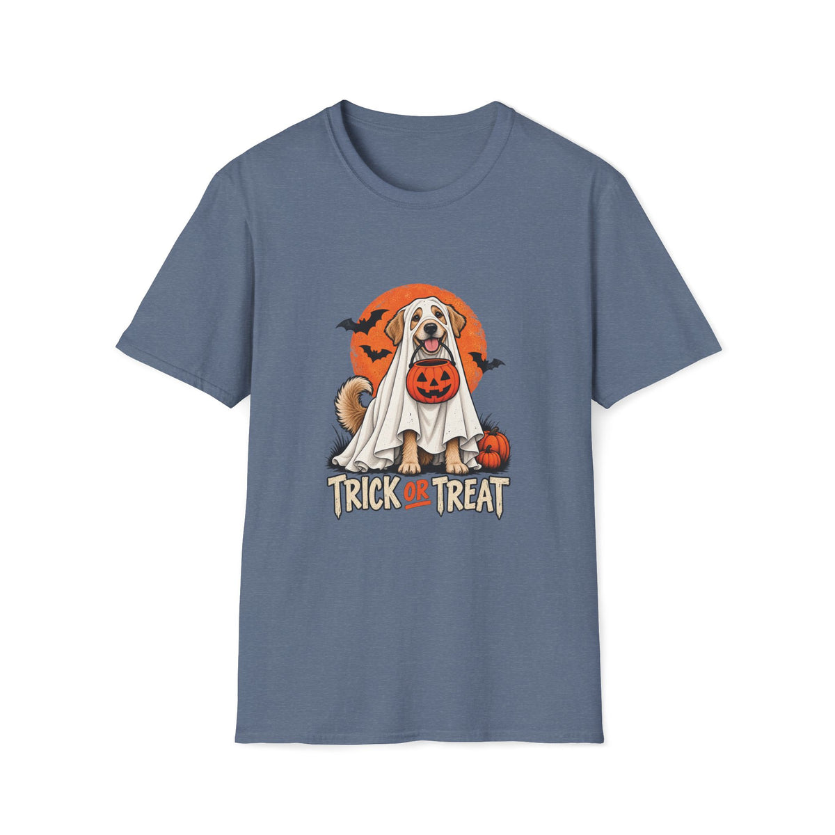 Ghost Dog Trick or Treat Halloween Shirt    – Cute Ghost Dog Graphic Tee