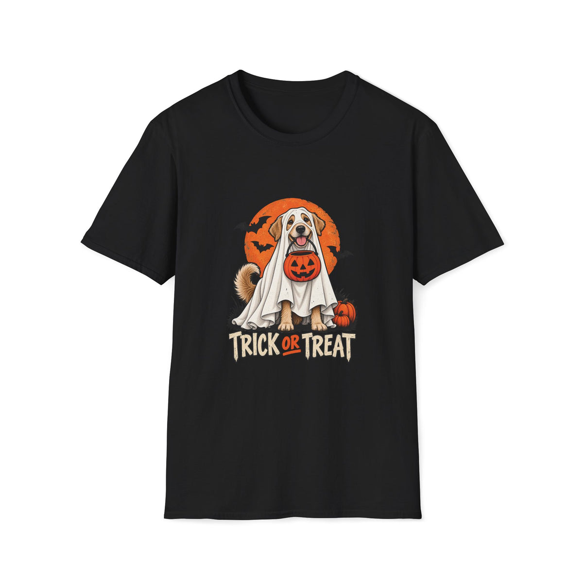 Ghost Dog Trick or Treat Halloween Shirt    – Cute Ghost Dog Graphic Tee