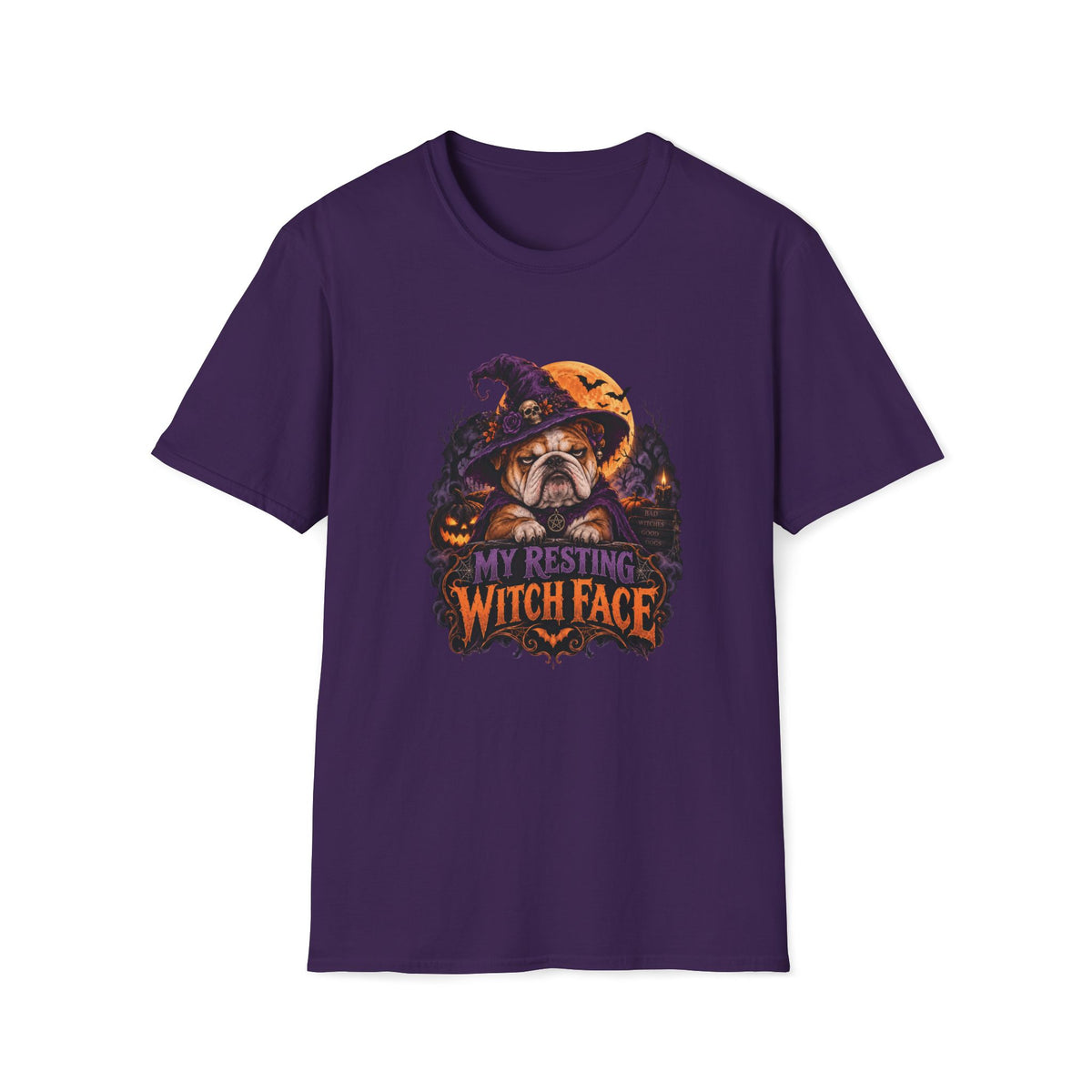 Resting Witch Face Halloween Dog T- Shirt– Funny Halloween Graphic Tee