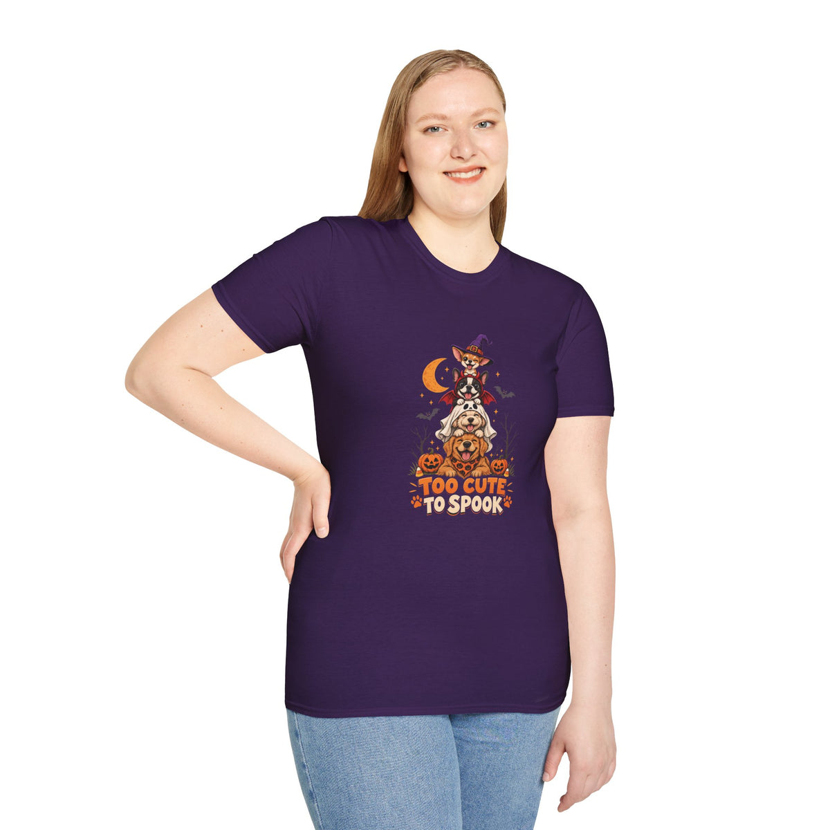 Too Cute to Spook Halloween Dog T- Shirt– Funny Halloween Graphic Tee