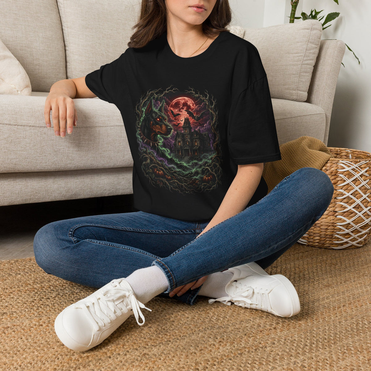 Haunted House Halloween Dog Shirt – Spooky Gothic Halloween Graphic Tee