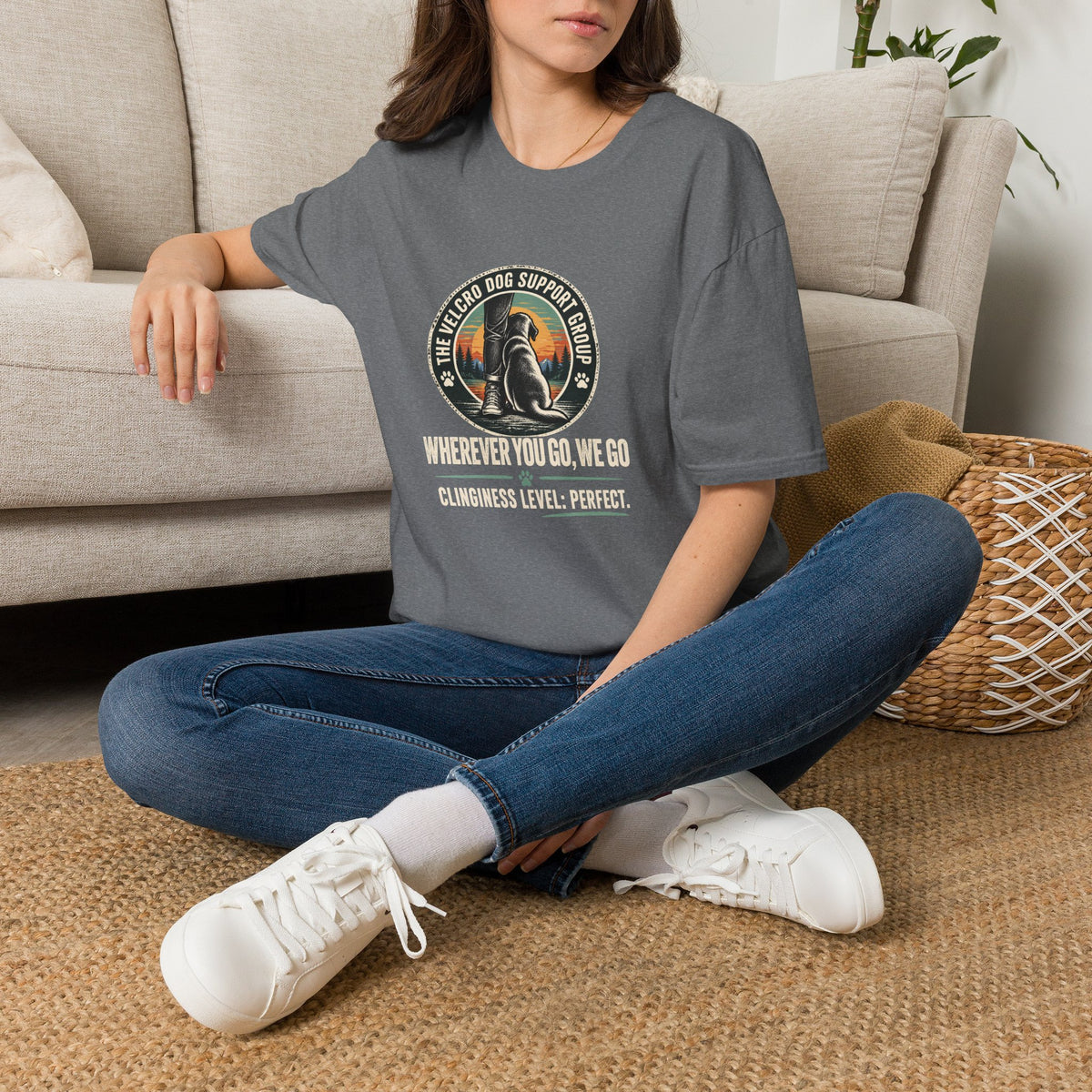 Clinginess Level: Perfect Shirt – Funny Velcro Dog Lover Graphic Tee
