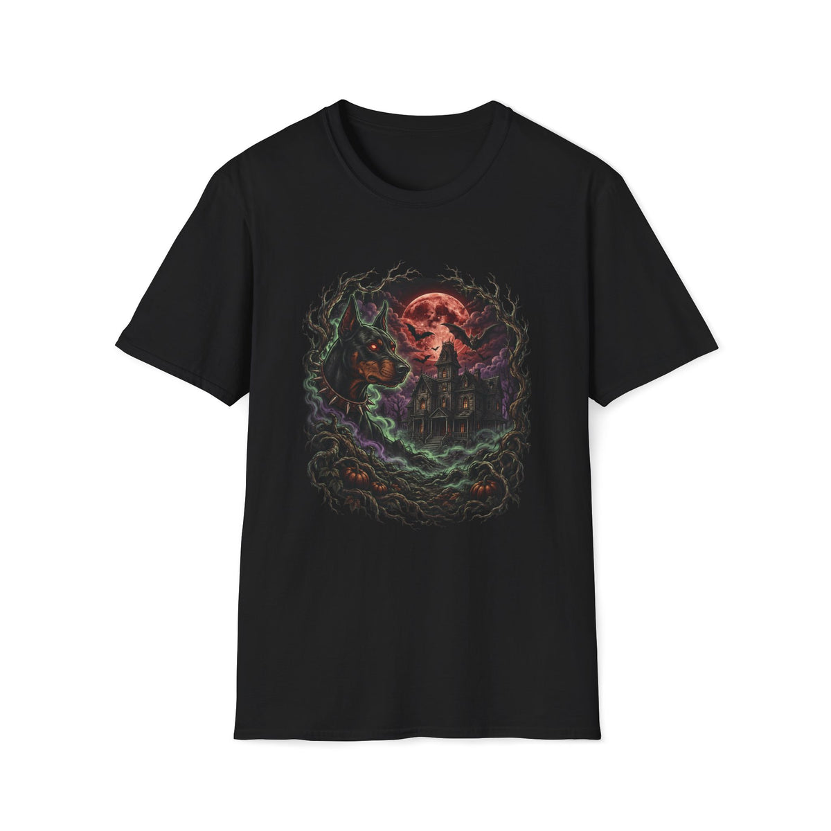 Haunted House Halloween Dog Shirt – Spooky Gothic Halloween Graphic Tee