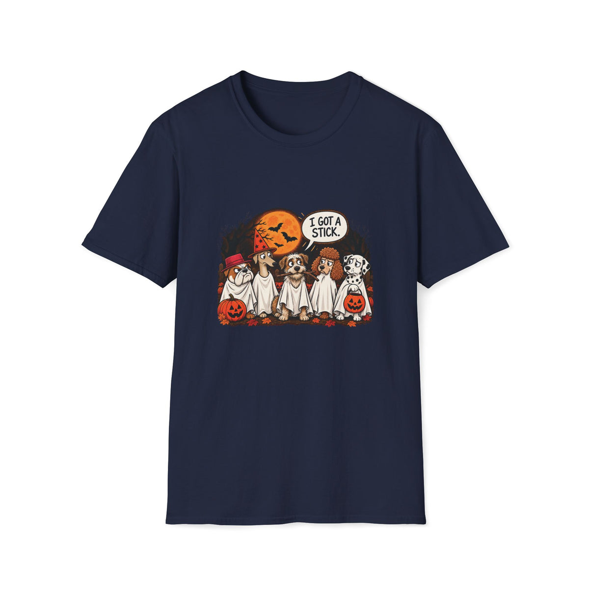 I Got a Stick Halloween Dog T- Shirt– Funny Halloween Graphic Tee