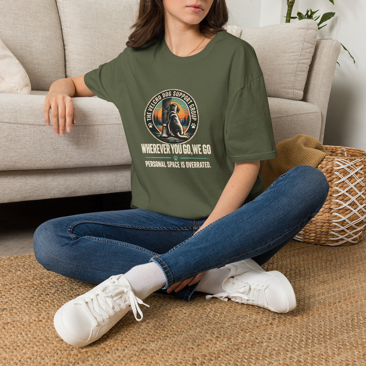 Personal Space Is Overrated Shirt – Funny Velcro Dog Graphic Tee