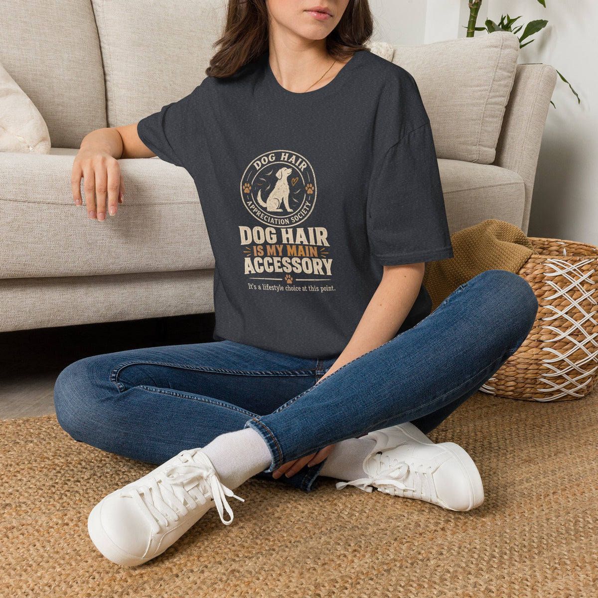 Dog Hair Is My Main Accessory– Funny Dog Lover Graphic Tee