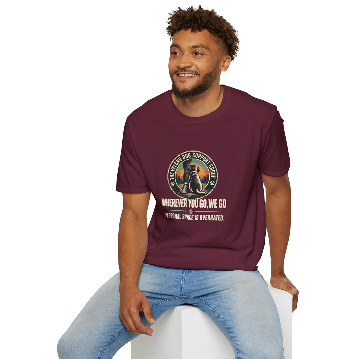 Personal Space Is Overrated Shirt – Funny Velcro Dog Graphic Tee