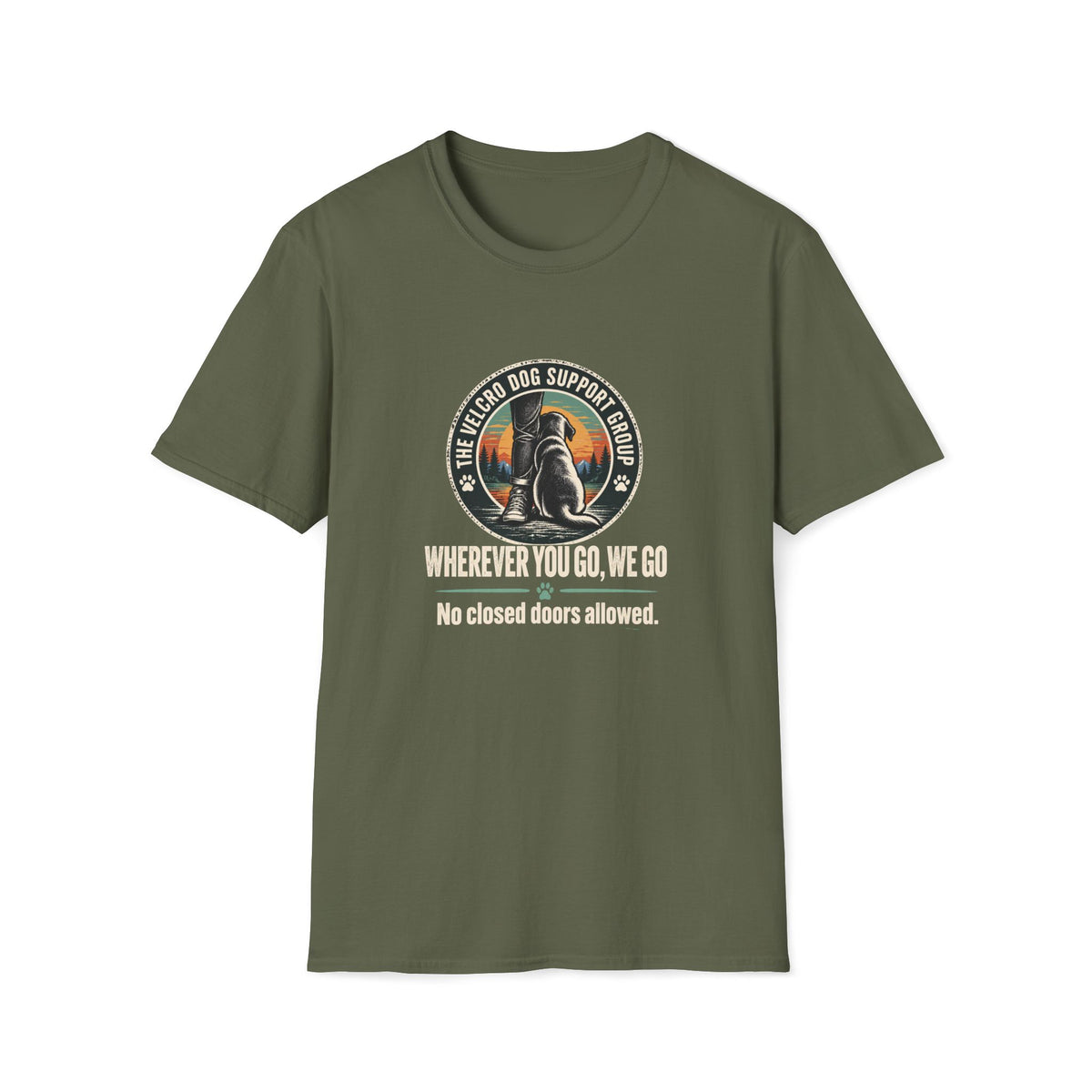 No Closed Doors Allowed Shirt – Funny Velcro Dog Lover Graphic Tee