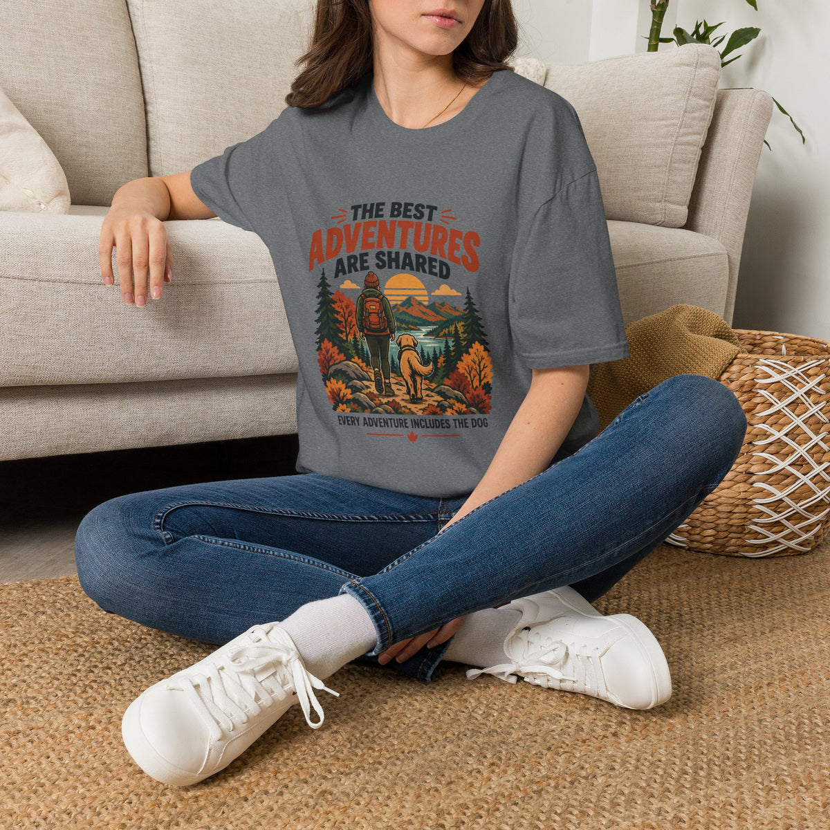 Every Adventure Includes the Dog T Shirt – Hiking & Outdoor Dog Lover Graphic Tee