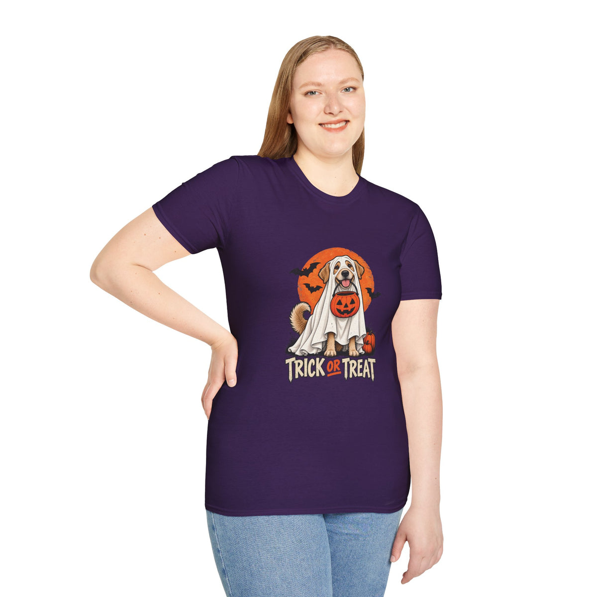 Ghost Dog Trick or Treat Halloween Shirt    – Cute Ghost Dog Graphic Tee