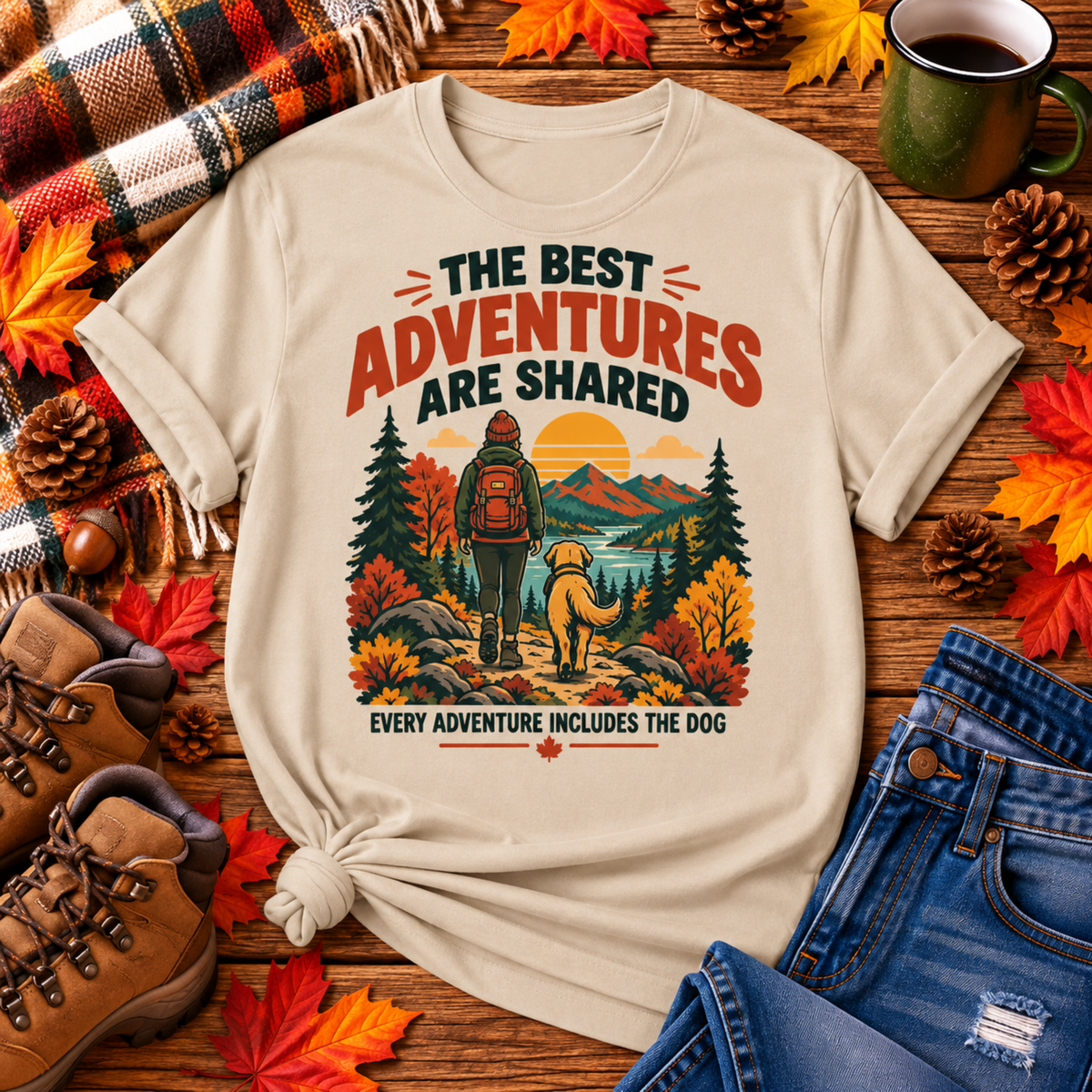 Every Adventure Includes the Dog T Shirt – Hiking & Outdoor Dog Lover Graphic Tee