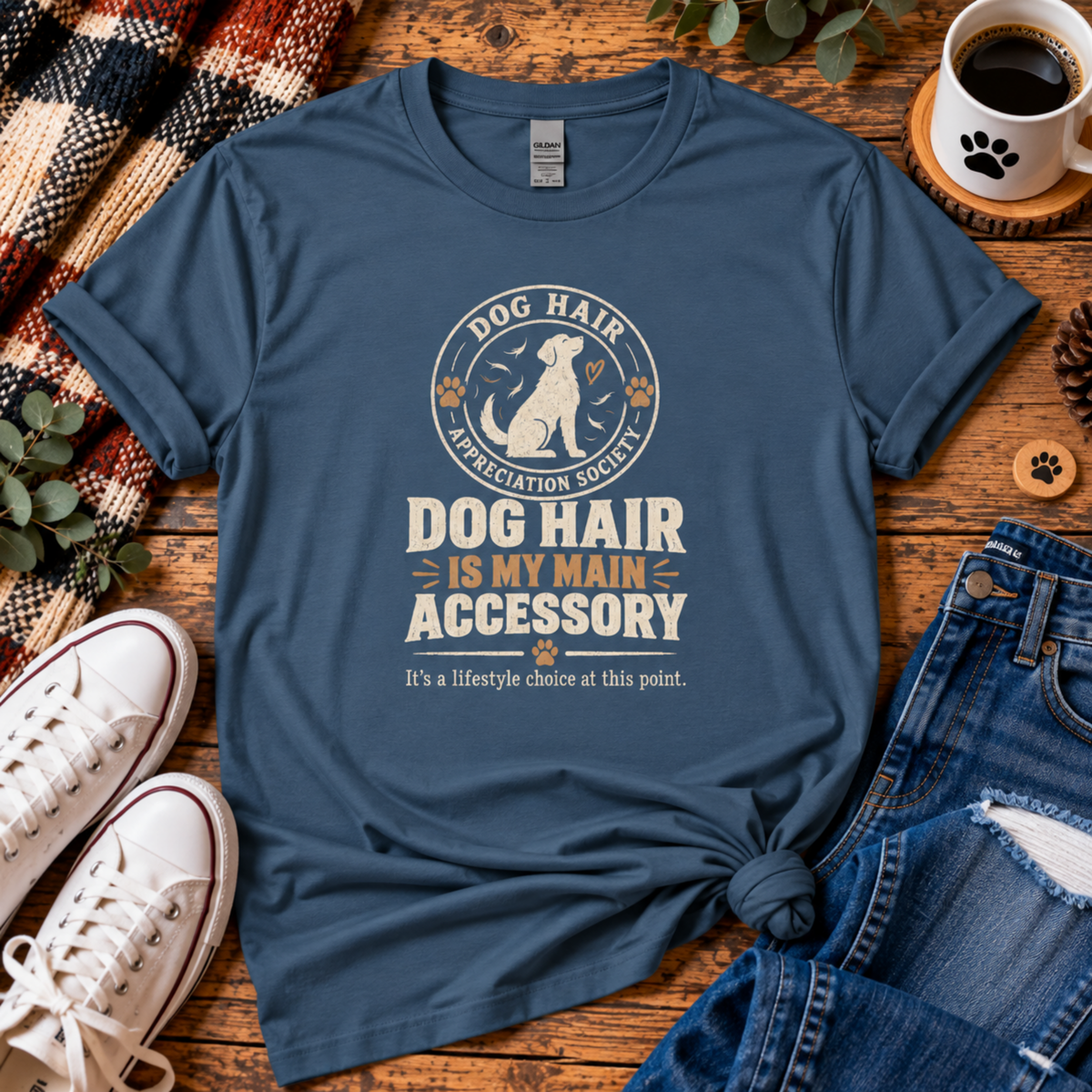 Dog Hair Is My Main Accessory– Funny Dog Lover Graphic Tee