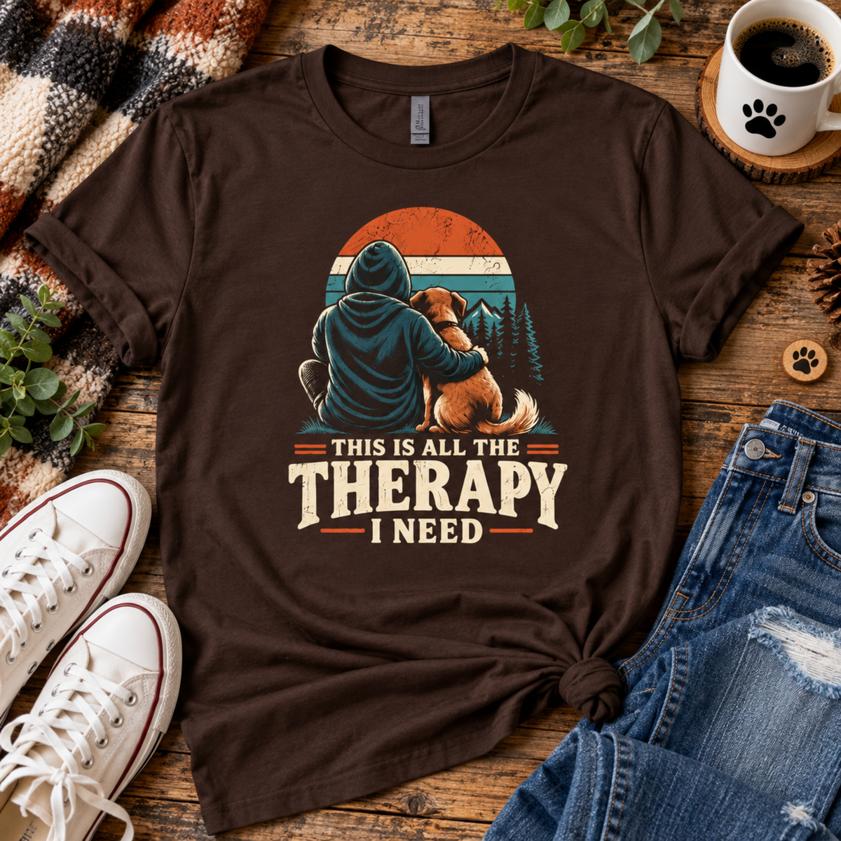 This Is All the Therapy I Need Shirt – Outdoor Dog Lover Graphic Tee