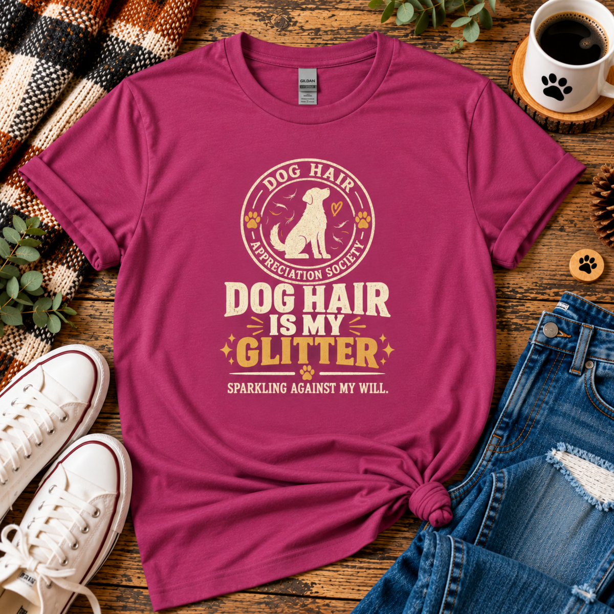 Dog Hair Is My Glitter Shirt – Funny Dog Lover Graphic Tee