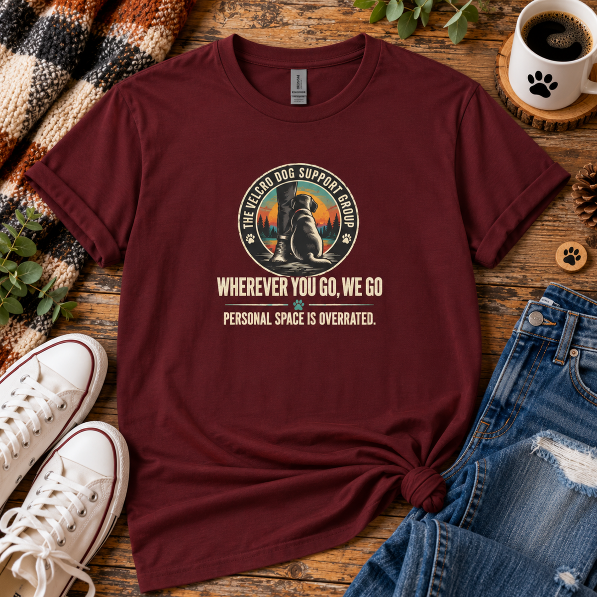Personal Space Is Overrated Shirt – Funny Velcro Dog Graphic Tee