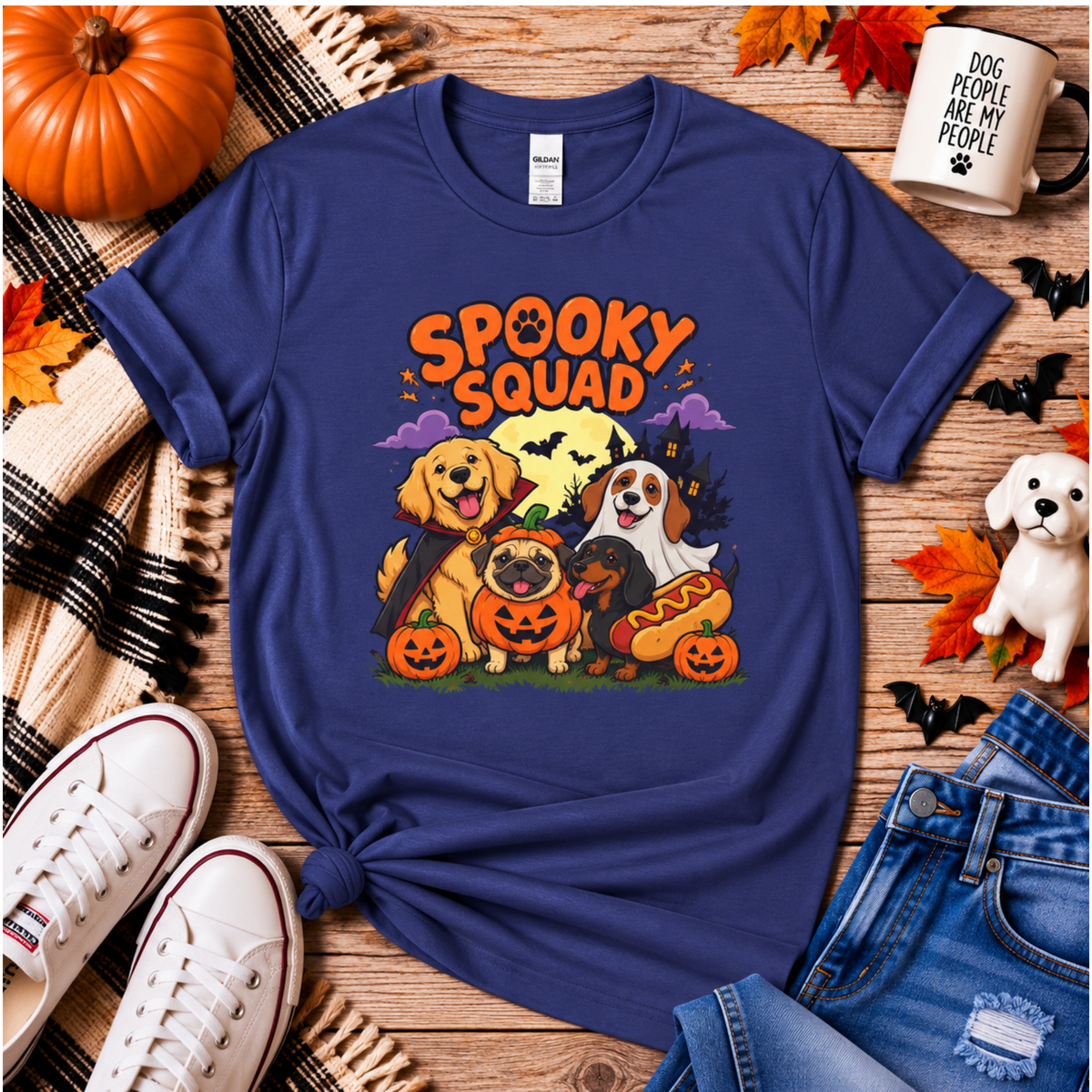 Spooky Squad Halloween Dog T Shirt – Funny Halloween Graphic Tee